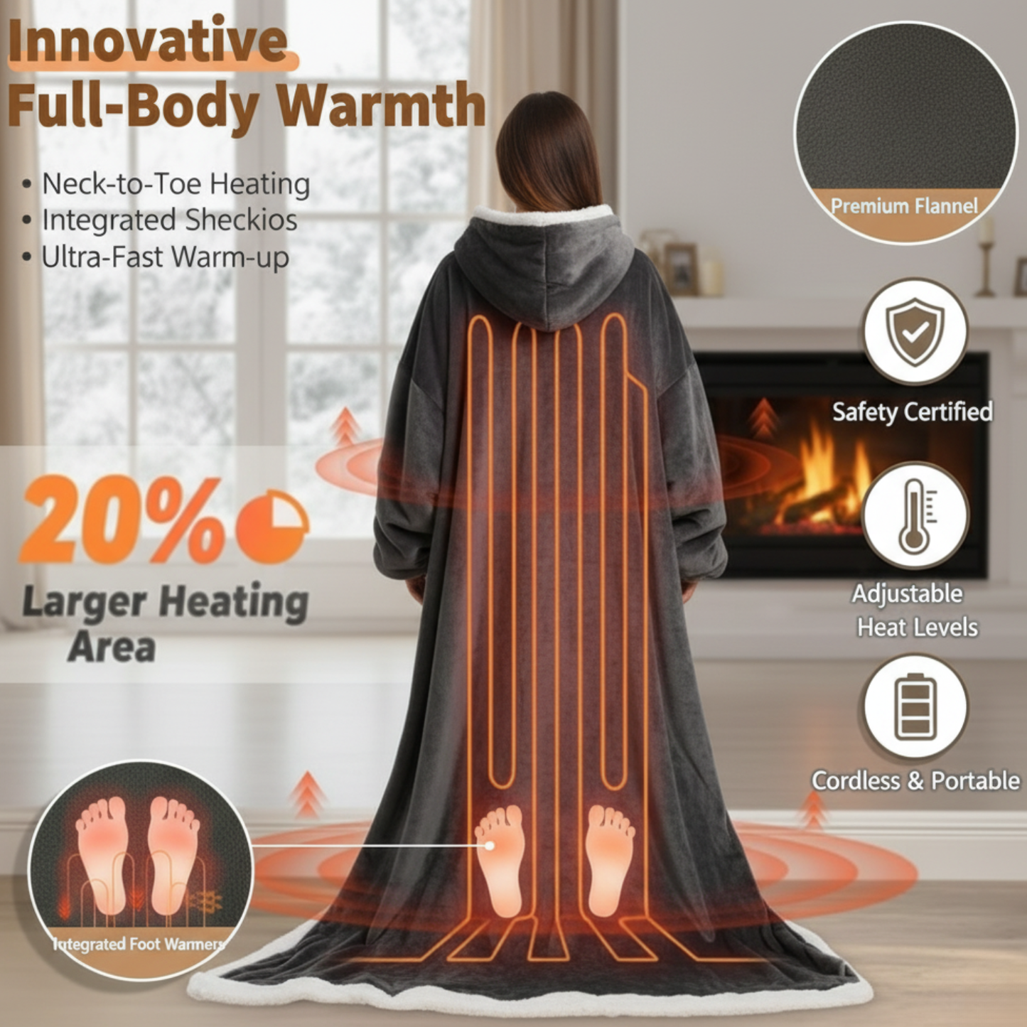 heated wearable blanket hoodie